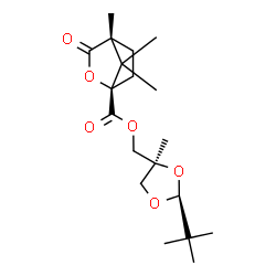 ChemSpider 2D Image | [(2S,4S)-4-Methyl-2-(2-methyl-2-propanyl)-1,3-dioxolan-4-yl]methyl (1S,4R)-4,7,7-trimethyl-3-oxo-2-oxabicyclo[2.2.1]heptane-1-carboxylate | C19H30O6