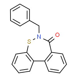 ChemSpider 2D Image | 6-Benzyldibenzo[d,f][1,2]thiazepin-7(6H)-one | C20H15NOS