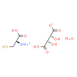 ChemSpider 2D Image | (1R)-1-Carboxy-2-sulfanylethanaminium (2R,3R)-3-carboxy-2,3-dihydroxypropanoate hydrate (1:1:1) | C7H15NO9S