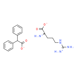 ChemSpider 2D Image | (2S)-2-Ammonio-5-{[ammonio(imino)methyl]amino}pentanoate diphenylacetate | C20H26N4O4