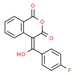 ChemSpider 2D Image | (4E)-4-[(4-Fluorophenyl)(hydroxy)methylene]-1H-isochromene-1,3(4H)-dione | C16H9FO4