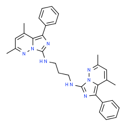 ChemSpider 2D Image | N,N'-Bis(2,4-dimethyl-5-phenylimidazo[1,5-b]pyridazin-7-yl)-1,3-propanediamine | C31H32N8