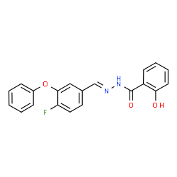 ChemSpider 2D Image | N'-[(E)-(4-Fluoro-3-phenoxyphenyl)methylene]-2-hydroxybenzohydrazide | C20H15FN2O3