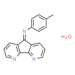 ChemSpider 2D Image | N-(4-Methylphenyl)-5H-pyrido[3',2':4,5]cyclopenta[1,2-b]pyridin-5-imine hydrate (1:1) | C18H15N3O