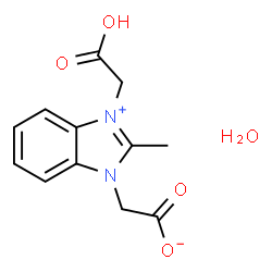 ChemSpider 2D Image | [3-(Carboxymethyl)-2-methyl-1H-3,1-benzimidazol-3-ium-1-yl]acetate hydrate (1:1) | C12H14N2O5
