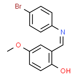 ChemSpider 2D Image | 2-{(Z)-[(4-Bromophenyl)imino]methyl}-4-methoxyphenol | C14H12BrNO2