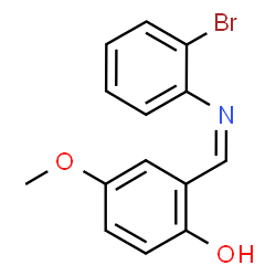 ChemSpider 2D Image | 2-{(Z)-[(2-Bromophenyl)imino]methyl}-4-methoxyphenol | C14H12BrNO2