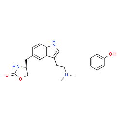 ChemSpider 2D Image | (4S)-4-({3-[2-(Dimethylamino)ethyl]-1H-indol-5-yl}methyl)-1,3-oxazolidin-2-one - phenol (1:1) | C22H27N3O3