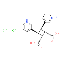 ChemSpider 2D Image | 3,3'-[(1R,2S,3R,4S)-3,4-Dicarboxy-1,2-cyclobutanediyl]dipyridinium dichloride | C16H16Cl2N2O4