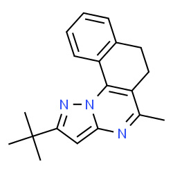 ChemSpider 2D Image | 5-Methyl-2-(2-methyl-2-propanyl)-6,7-dihydrobenzo[h]pyrazolo[1,5-a]quinazoline | C19H21N3