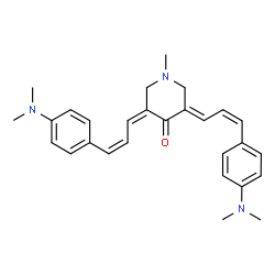 ChemSpider 2D Image | (3Z,5E)-3,5-Bis{(2Z)-3-[4-(dimethylamino)phenyl]-2-propen-1-ylidene}-1-methyl-4-piperidinone | C28H33N3O