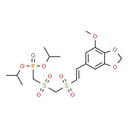 ChemSpider 2D Image | Diisopropyl {[({[(E)-2-(7-methoxy-1,3-benzodioxol-5-yl)vinyl]sulfonyl}methyl)sulfonyl]methyl}phosphonate | C18H27O10PS2