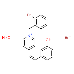 ChemSpider 2D Image | 1-(2-Bromobenzyl)-4-[(Z)-2-(3-hydroxyphenyl)vinyl]pyridinium bromide hydrate (1:1:1) | C20H19Br2NO2
