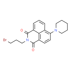 ChemSpider 2D Image | 2-(3-Bromopropyl)-6-(1-piperidinyl)-1H-benzo[de]isoquinoline-1,3(2H)-dione | C20H21BrN2O2