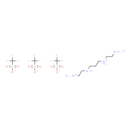 ChemSpider 2D Image | N-{3-[(2-Ammonioethyl)amino]propyl}-1,2-ethanediaminium tris(trifluoromethanesulfonate) | C10H23F9N4O9S3