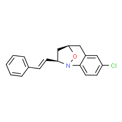 ChemSpider 2D Image | (9R,11R)-5-Chloro-11-[(E)-2-phenylvinyl]-12-oxa-1-azatricyclo[7.2.1.0~2,7~]dodeca-2,4,6-triene | C18H16ClNO