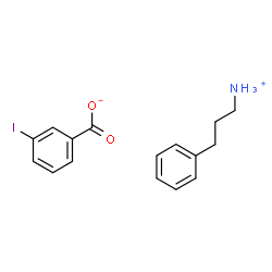 ChemSpider 2D Image | 3-Phenyl-1-propanaminium 3-iodobenzoate | C16H18INO2