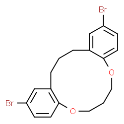 ChemSpider 2D Image | 2,12-Dibromo-7,8,15,16-tetrahydro-6H,14H-dibenzo[f,k][1,5]dioxacyclododecine | C18H18Br2O2