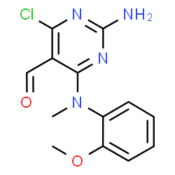ChemSpider 2D Image | 2-Amino-4-chloro-6-[(2-methoxyphenyl)(methyl)amino]-5-pyrimidinecarbaldehyde | C13H13ClN4O2