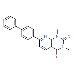 ChemSpider 2D Image | 7-(4-Biphenylyl)-1,3-dimethylpyrido[2,3-d]pyrimidine-2,4(1H,3H)-dione | C21H17N3O2