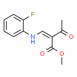 ChemSpider 2D Image | Methyl (2Z)-2-{[(2-fluorophenyl)amino]methylene}-3-oxobutanoate | C12H12FNO3