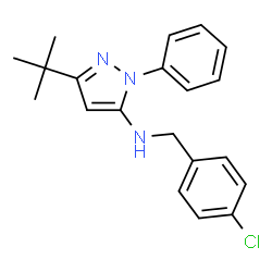 ChemSpider 2D Image | N-(4-Chlorobenzyl)-3-(2-methyl-2-propanyl)-1-phenyl-1H-pyrazol-5-amine | C20H22ClN3