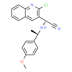 ChemSpider 2D Image | (2S)-(2-Chloro-3-quinolinyl){[(1R)-1-(4-methoxyphenyl)ethyl]amino}acetonitrile | C20H18ClN3O
