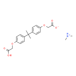 ChemSpider 2D Image | N-Methylmethanaminium (4-{2-[4-(carboxymethoxy)phenyl]-2-propanyl}phenoxy)acetate | C21H27NO6