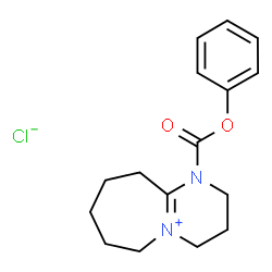 ChemSpider 2D Image | 1-(Phenoxycarbonyl)-2,3,4,6,7,8,9,10-octahydro-1H-pyrimido[1,2-a]azepin-5-ium chloride | C16H21ClN2O2