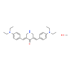 ChemSpider 2D Image | (3E,5E)-3,5-Bis[4-(diethylamino)benzylidene]-4-piperidinone - methanol (1:1) | C28H39N3O2