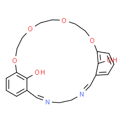 ChemSpider 2D Image | (2Z,6Z)-13,16,19,22-Tetraoxa-3,6-diazatricyclo[21.3.1.1~8,12~]octacosa-1(27),2,6,8(28),9,11,23,25-octaene-27,28-diol | C22H26N2O6