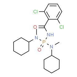 ChemSpider 2D Image | N-{Bis[cyclohexyl(methyl)amino]phosphoryl}-2,6-dichlorobenzamide | C21H32Cl2N3O2P
