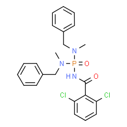 ChemSpider 2D Image | N-{Bis[benzyl(methyl)amino]phosphoryl}-2,6-dichlorobenzamide | C23H24Cl2N3O2P