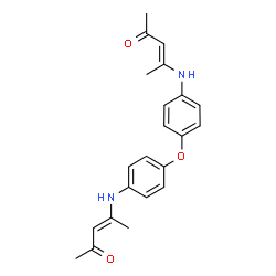 ChemSpider 2D Image | (3E,3'E)-4,4'-[Oxybis(4,1-phenyleneimino)]bis(3-penten-2-one) | C22H24N2O3