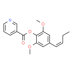 ChemSpider 2D Image | 4-[(1Z)-1-Buten-1-yl]-2,6-dimethoxyphenyl nicotinate | C18H19NO4