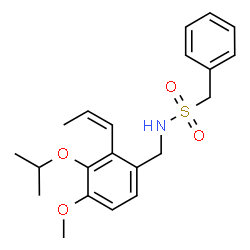 ChemSpider 2D Image | N-{3-Isopropoxy-4-methoxy-2-[(1Z)-1-propen-1-yl]benzyl}-1-phenylmethanesulfonamide | C21H27NO4S