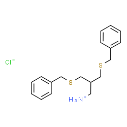 ChemSpider 2D Image | 3-(Benzylsulfanyl)-2-[(benzylsulfanyl)methyl]-1-propanaminium chloride | C18H24ClNS2