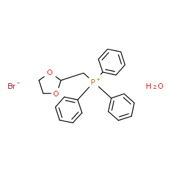 ChemSpider 2D Image | (1,3-Dioxolan-2-ylmethyl)(triphenyl)phosphonium bromide hydrate (1:1:1) | C22H24BrO3P