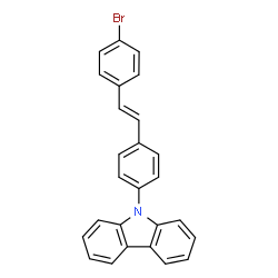 ChemSpider 2D Image | 9-{4-[(E)-2-(4-Bromophenyl)vinyl]phenyl}-9H-carbazole | C26H18BrN