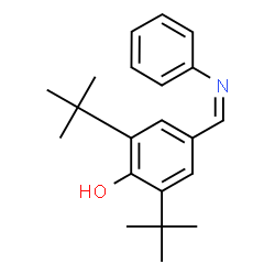 ChemSpider 2D Image | 2,6-Bis(2-methyl-2-propanyl)-4-[(Z)-(phenylimino)methyl]phenol | C21H27NO
