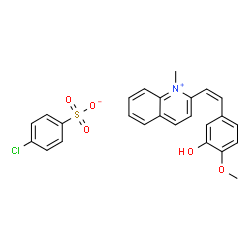 ChemSpider 2D Image | 2-[(Z)-2-(3-Hydroxy-4-methoxyphenyl)vinyl]-1-methylquinolinium 4-chlorobenzenesulfonate | C25H22ClNO5S