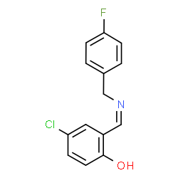 ChemSpider 2D Image | 4-Chloro-2-{(Z)-[(4-fluorobenzyl)imino]methyl}phenol | C14H11ClFNO