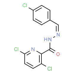 ChemSpider 2D Image | 3,6-Dichloro-N'-[(Z)-(4-chlorophenyl)methylene]-2-pyridinecarbohydrazide | C13H8Cl3N3O
