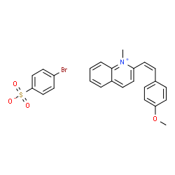 ChemSpider 2D Image | 2-[(Z)-2-(4-Methoxyphenyl)vinyl]-1-methylquinolinium 4-bromobenzenesulfonate | C25H22BrNO4S