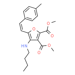 ChemSpider 2D Image | Dimethyl 4-(butylamino)-5-[(Z)-2-(4-methylphenyl)vinyl]-2,3-furandicarboxylate | C21H25NO5