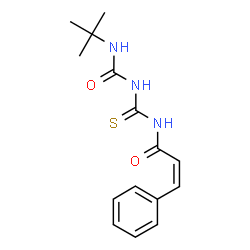 ChemSpider 2D Image | (2Z)-N-{[(2-Methyl-2-propanyl)carbamoyl]carbamothioyl}-3-phenylacrylamide | C15H19N3O2S