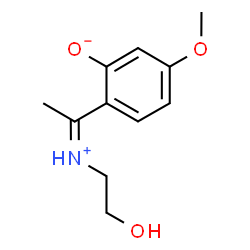 ChemSpider 2D Image | 2-{(1Z)-1-[(2-Hydroxyethyl)iminio]ethyl}-5-methoxyphenolate | C11H15NO3