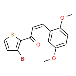 ChemSpider 2D Image | (2Z)-1-(3-Bromo-2-thienyl)-3-(2,5-dimethoxyphenyl)-2-propen-1-one | C15H13BrO3S