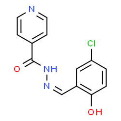 ChemSpider 2D Image | N'-[(Z)-(5-Chloro-2-hydroxyphenyl)methylene]isonicotinohydrazide | C13H10ClN3O2