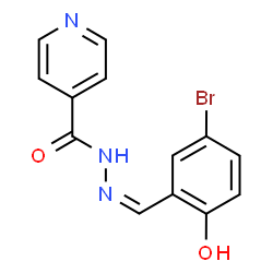 ChemSpider 2D Image | N'-[(Z)-(5-Bromo-2-hydroxyphenyl)methylene]isonicotinohydrazide | C13H10BrN3O2
